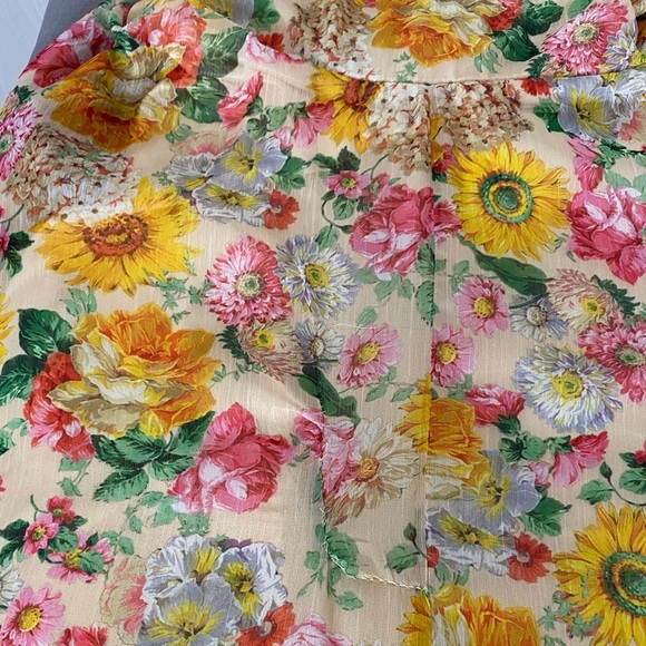 Leena for MacDuggal Floral Tie Back Maxi Gown Waist Cutouts in Chiffon Size 10 - Picture 10 of 11